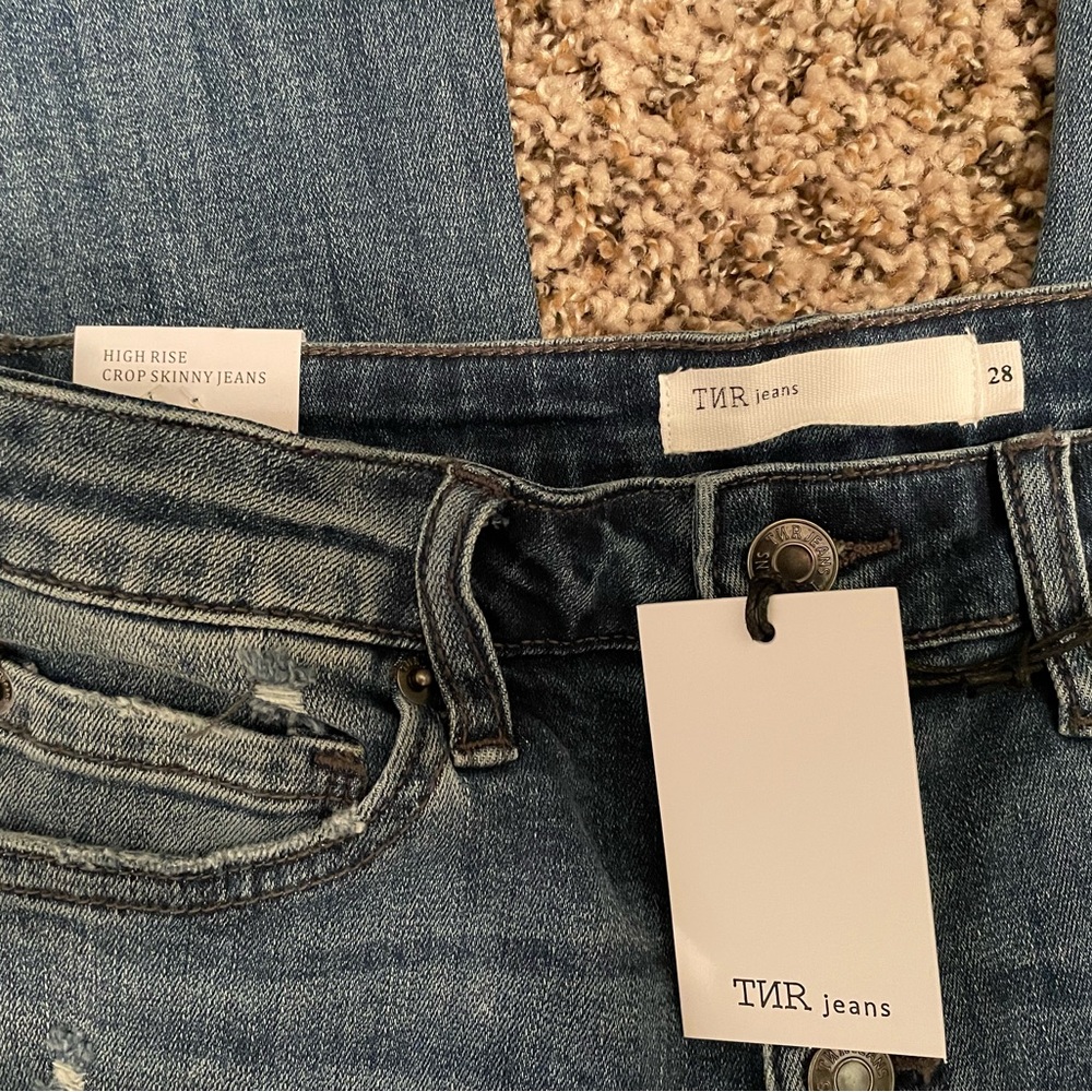 TNR Women's High Rise Crop Skinny Jeans